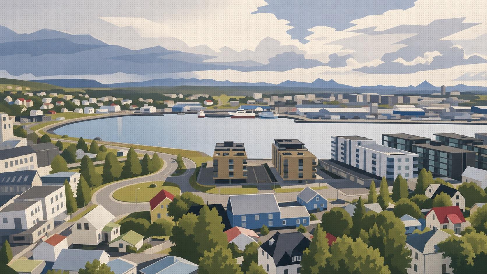 Loftmynd af Hafnarfirði